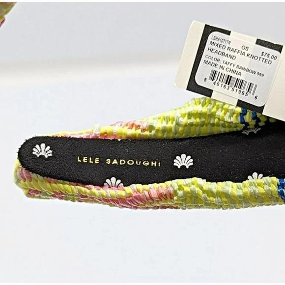 Lele Sadoughi Women\'s Mixed Raffia Knotted Headband Taffy Rainbow O/S (MSRP $75) main image 5